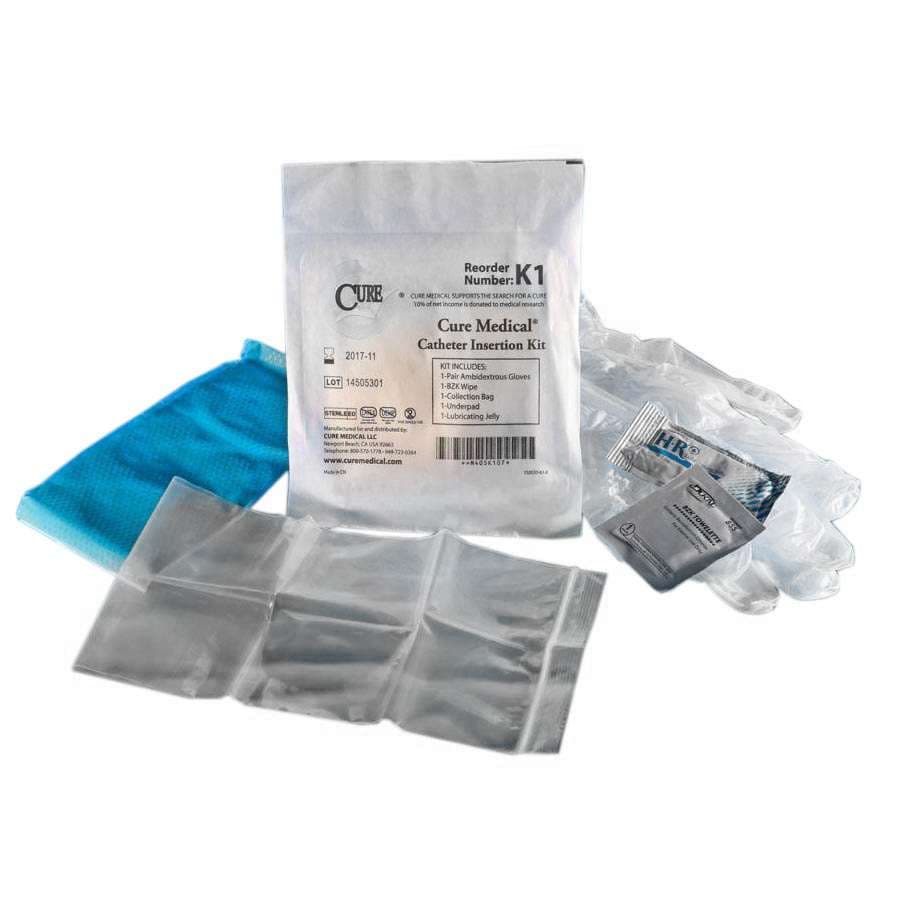 Cure Catheter Insertion Tray with 1500 mL Zip Lock Bag - Case of 100 - Image 1