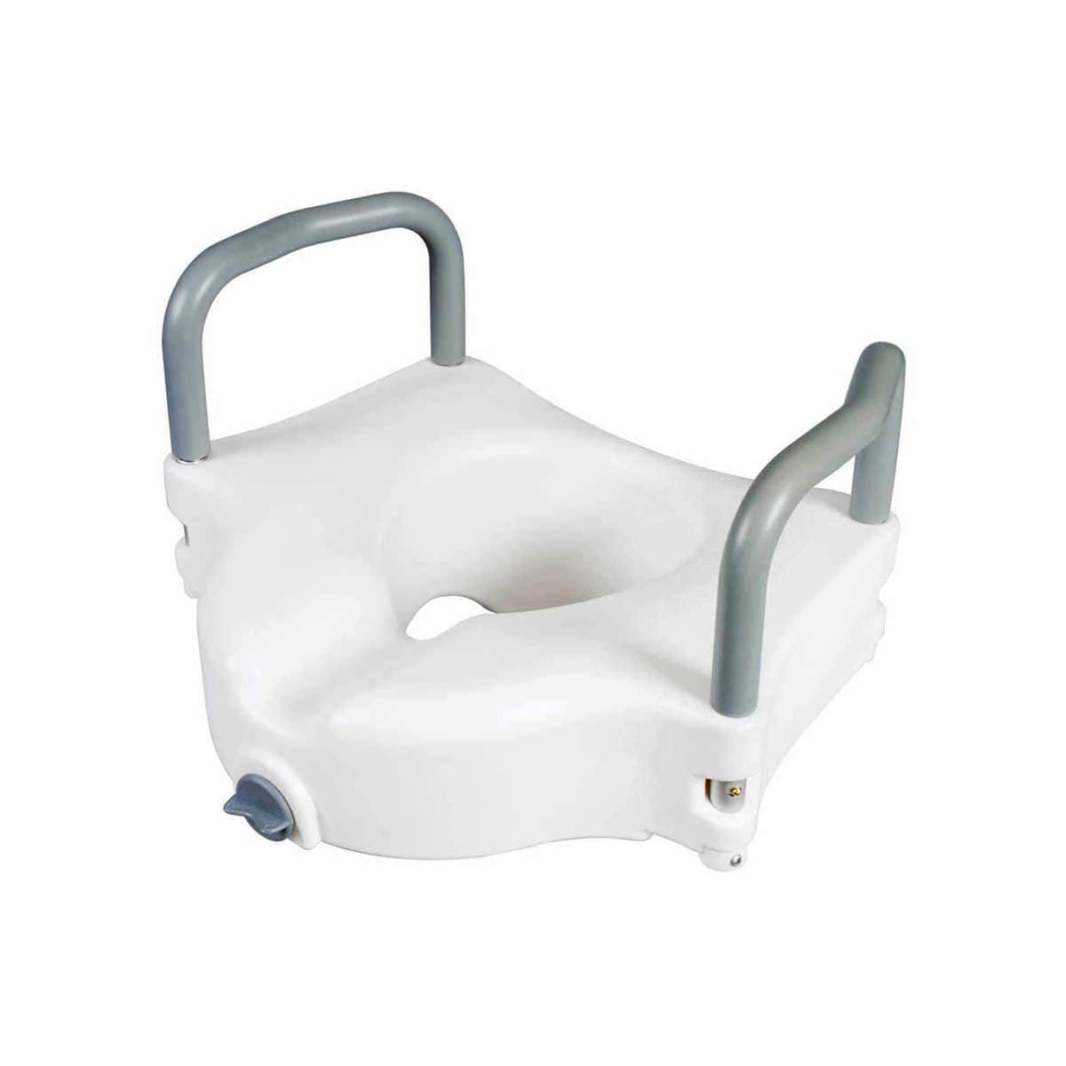 Carex Classics Raised Toilet Seat with Armrests - Image 2