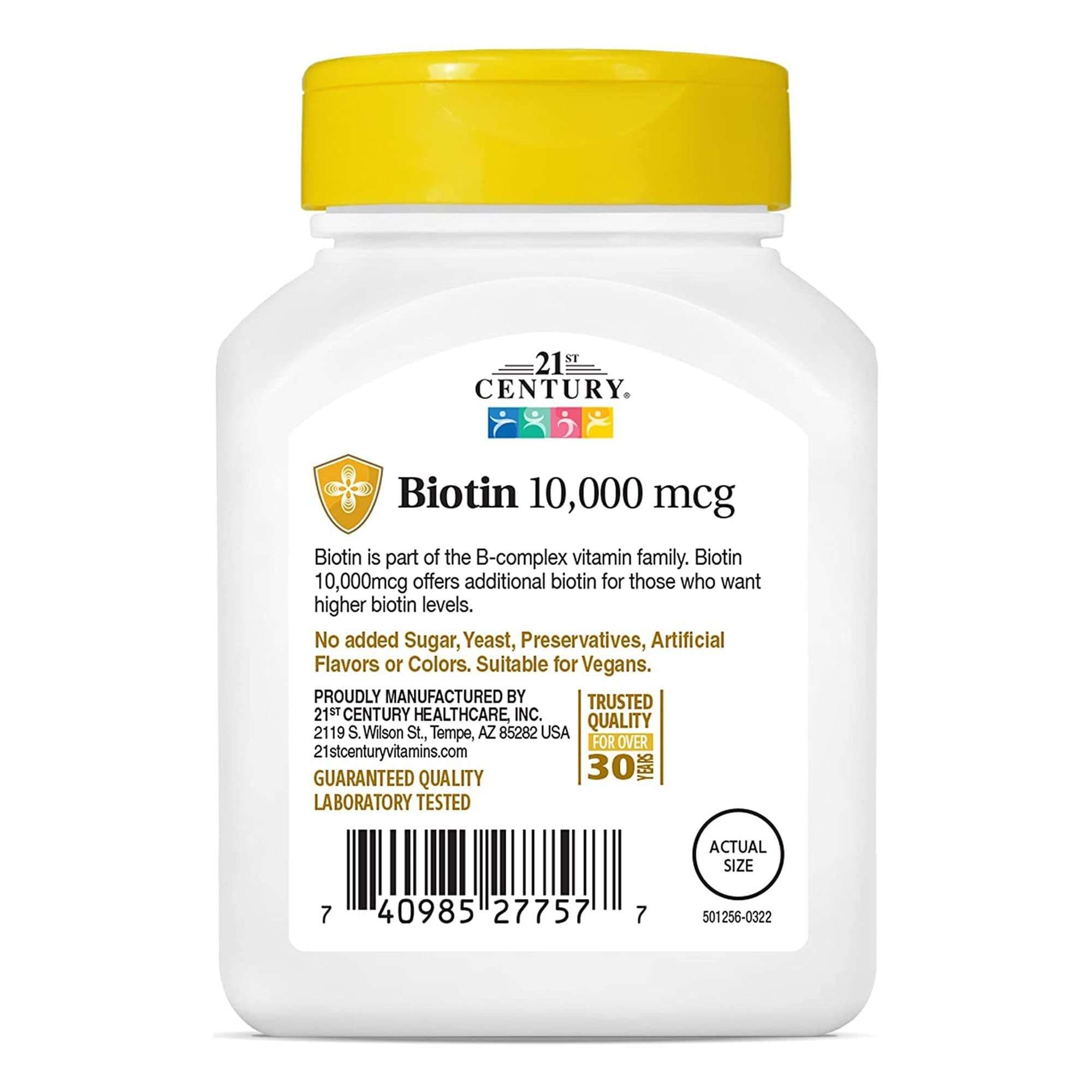 21st Century Vitamin B7 Biotin Supplement Tablets, 10,000 mcg - Image 4