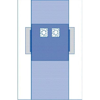 Medline Femoral Angiography Surgical Drape with Pouches, 77 x 135 Inch - Case of 10 - Image 1