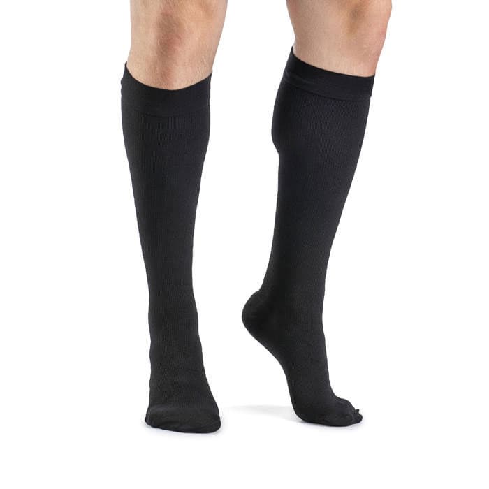 Sigvaris Dynaven Access Mens Calf High Compression Socks, 20-30 mmHg, Extra Large-Long, Black - Pair - Image 1