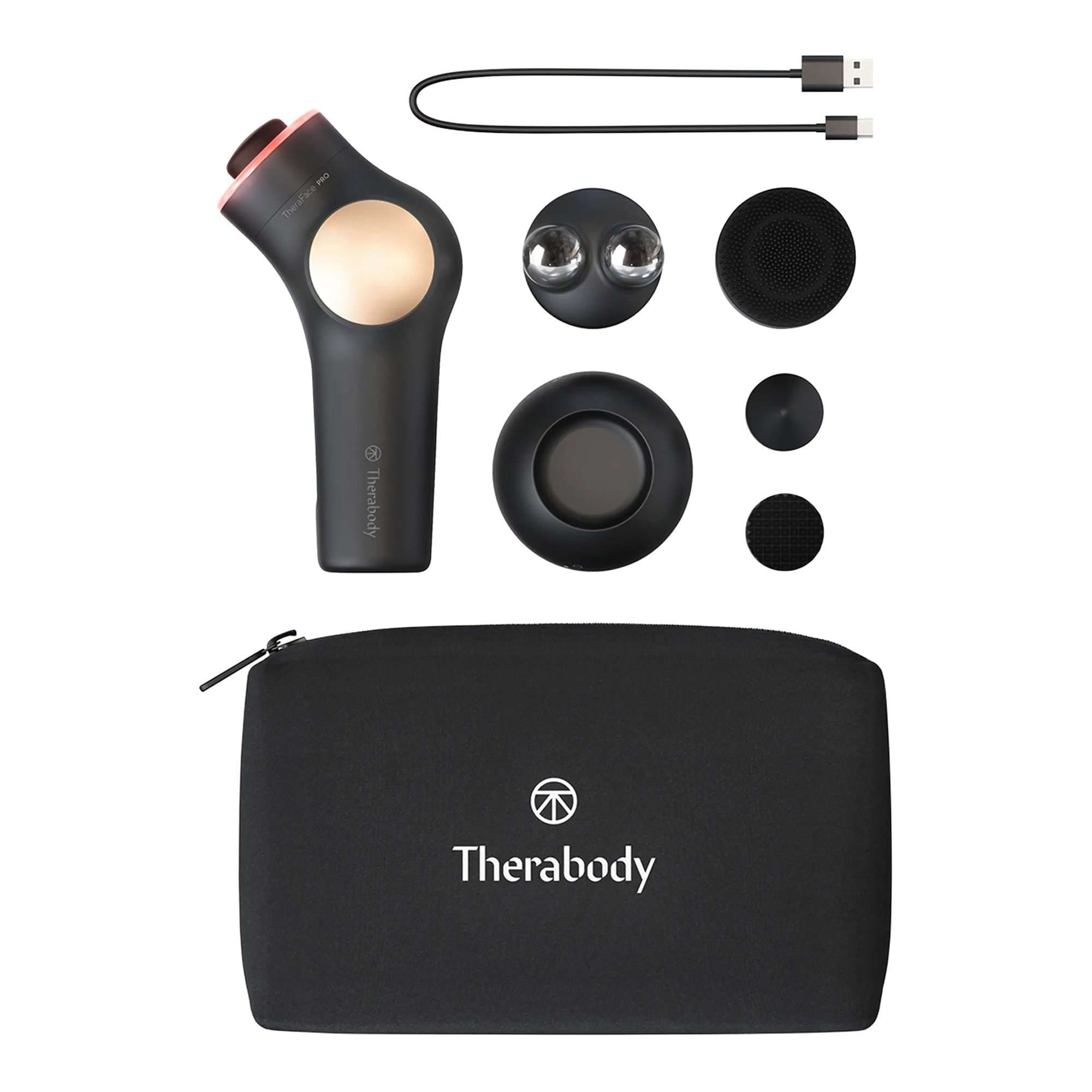 TheraFace PRO Hand-Held Face Massager and Cleanser, Black-Rose Gold - Each - Image 1