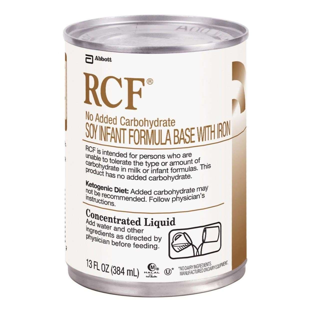 RCF Carbohydrate Free Soy Infant Formula Base with Iron, 13 oz - Case of 12 - Image 1