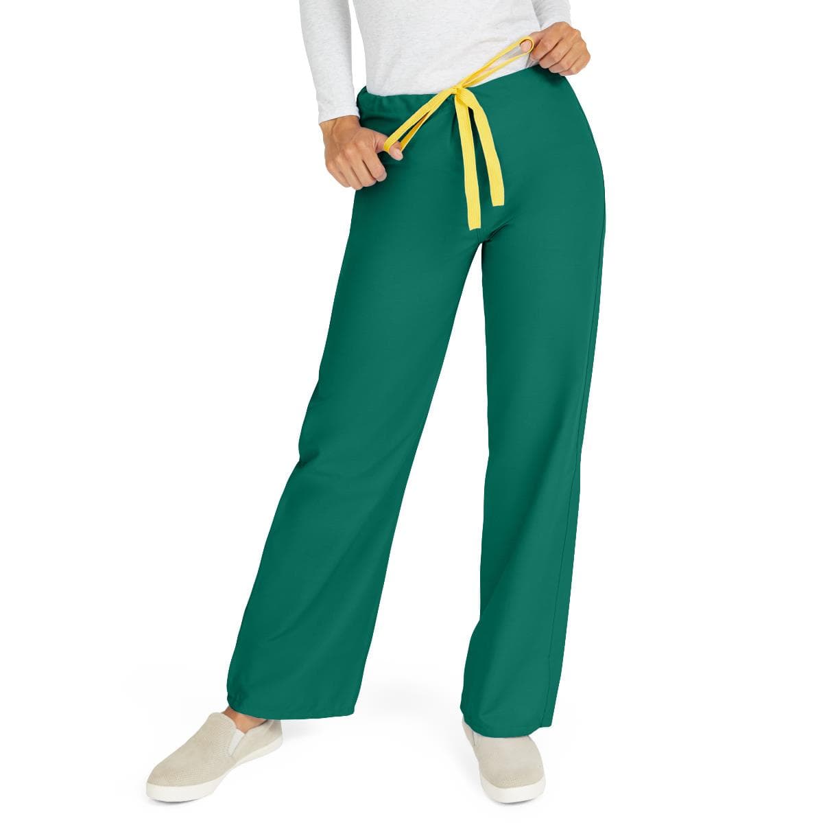 Medline AngelStat Unisex Reversible Scrub Pants with Angelica Color Coding, Hunter Green, Small - Image 1