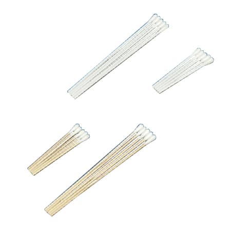 DeRoyal Swabstick Wood Shaft Sterile Cotton Tip Single End Tip, 3 Inch - Case of 250 - Image 1