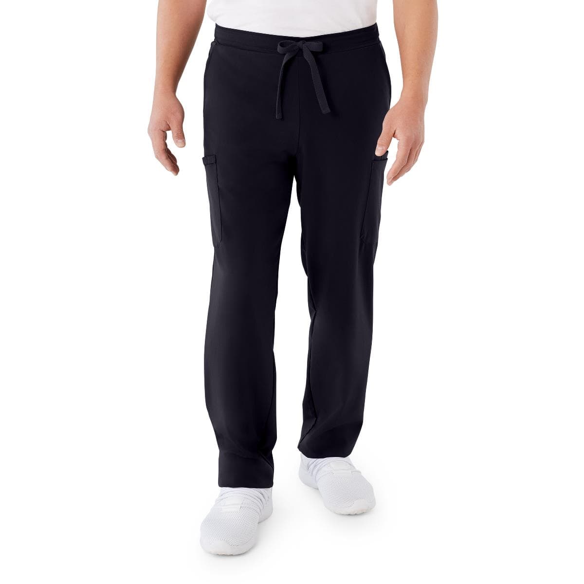 Medline Clinton AVE Scrub Pants with 6 Pockets, Black, Extra Large, Petite - Image 1