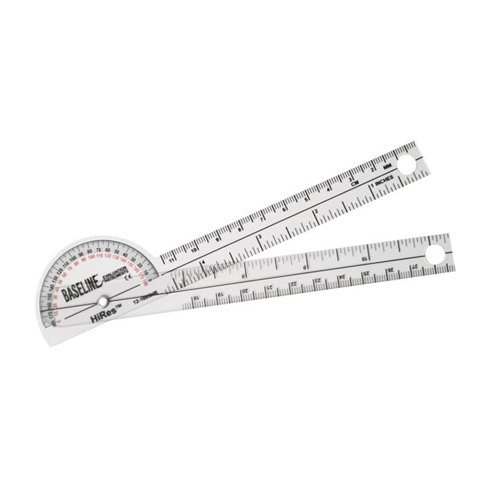 Baseline Hires Plastic Goniometer 6 Inch Arms, 180 Degree, Pocket Style - Image 1
