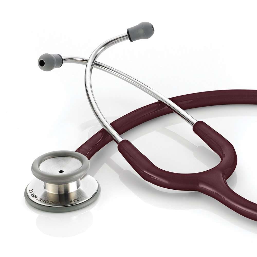 ADC Adscope Clinician Stethoscope, Burgundy - Image 1