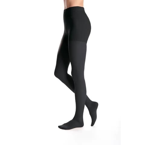 Duomed Advantage Compression Pantyhose 20-30mmHg Standard, Closed Toe, Black, Large - Pair - Image 1
