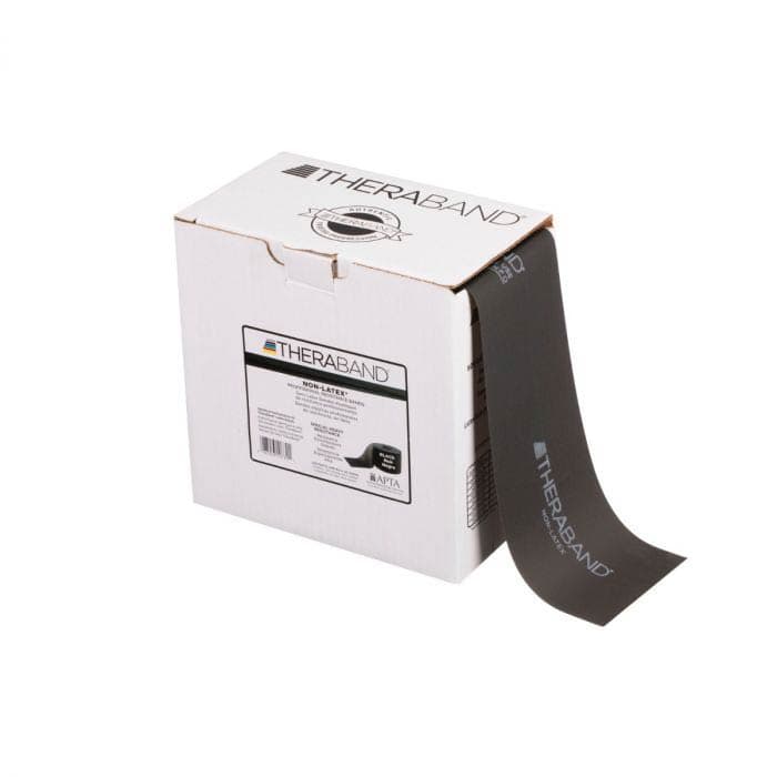 TheraBand Professional Non-Latex Resistance Bands, Special Heavy	, Level 5, Black, 50-Yard - Box of 1 - Image 1