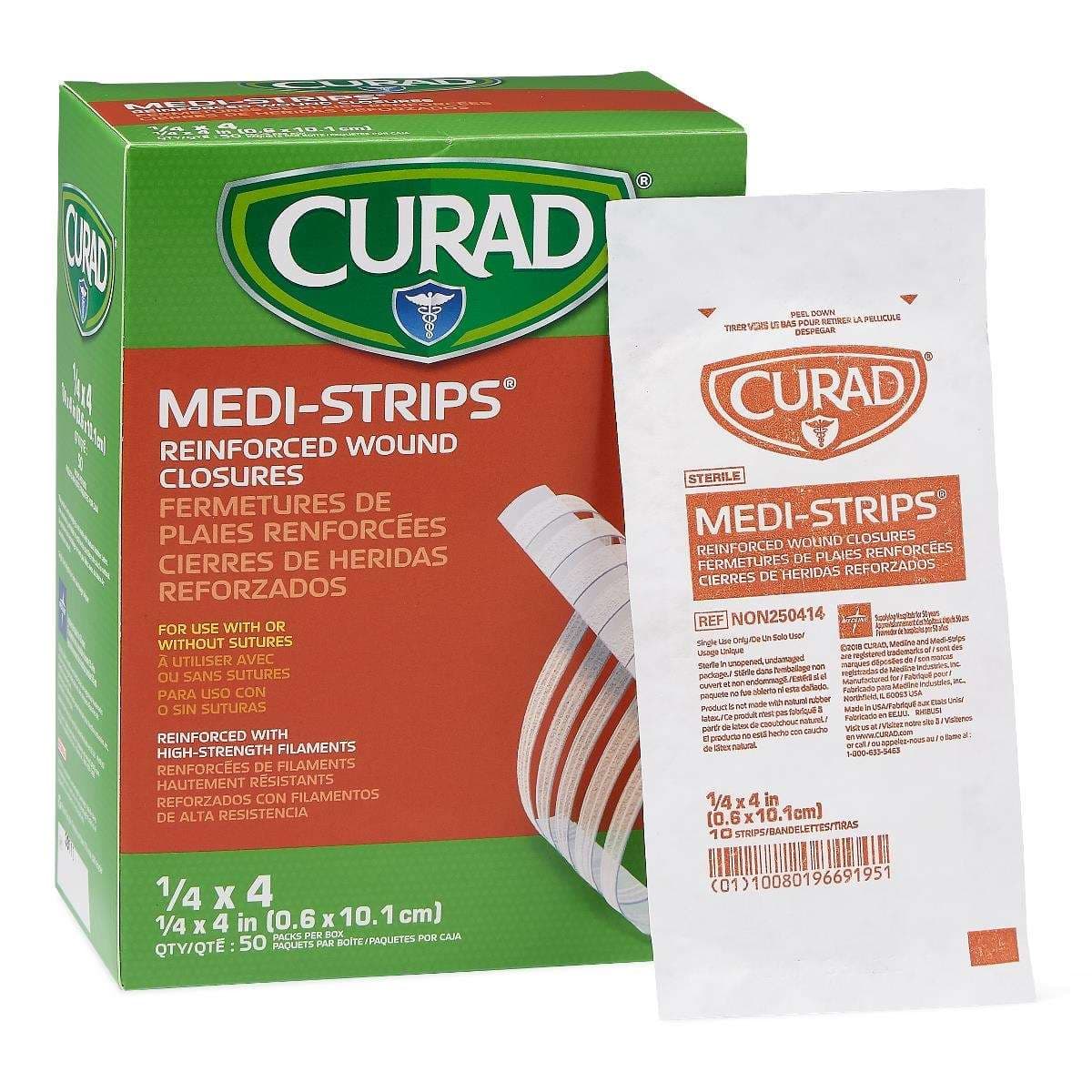 Curad Medi-Strip Wound Closure, 0.12 x 3 Inch - Box of 500 - Image 1
