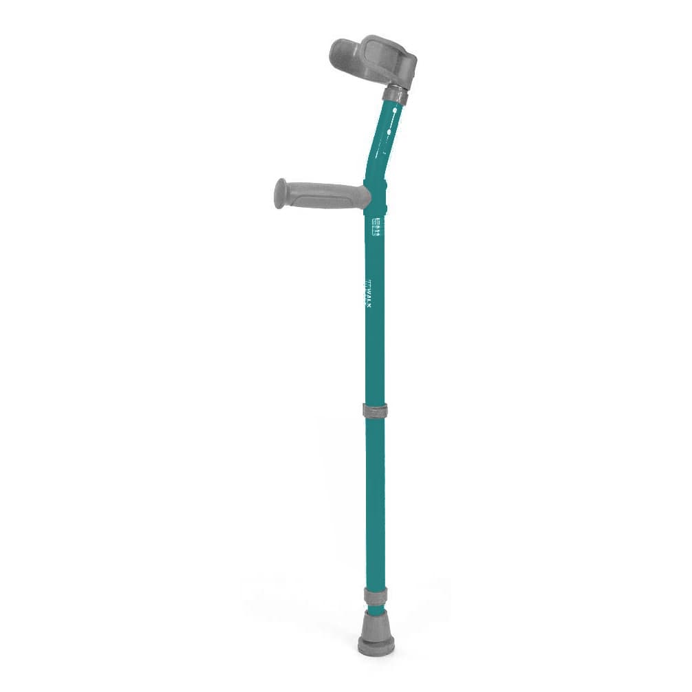 Walk Easy youth forearm crutches with half cuff (Pair) - Teal - Image 1