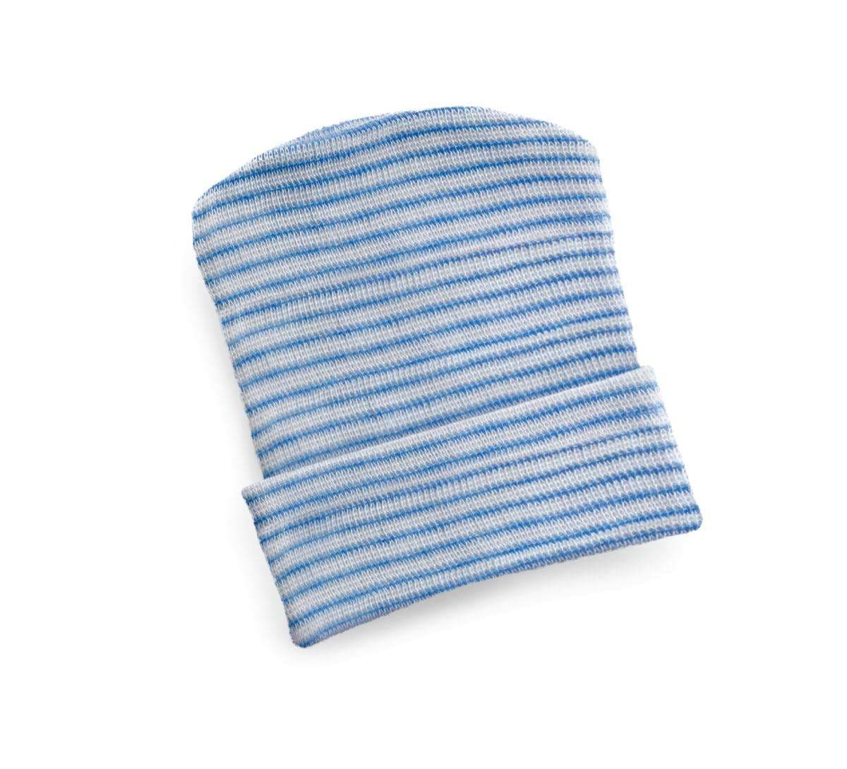 Medline Infant Head Warmer, Blue Stripe - Package of 50 - Image 1