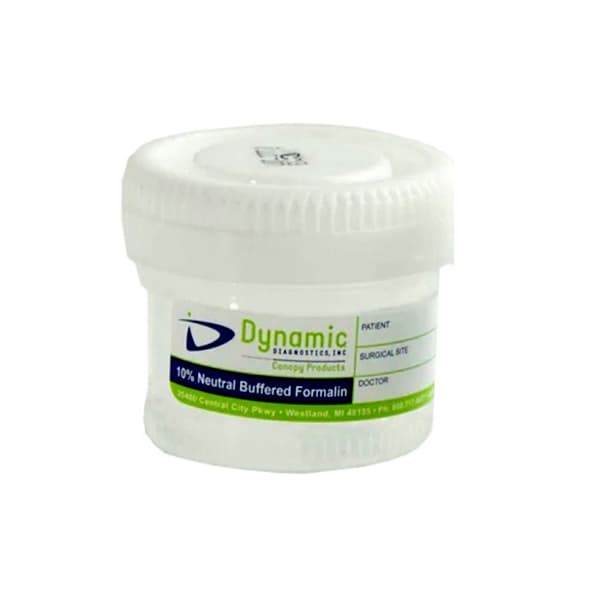 Dynamic Diagnostics Prefilled Formalin Container, Disposable, 20 mL Fill in 40 mL - Case of 96 - Image 1
