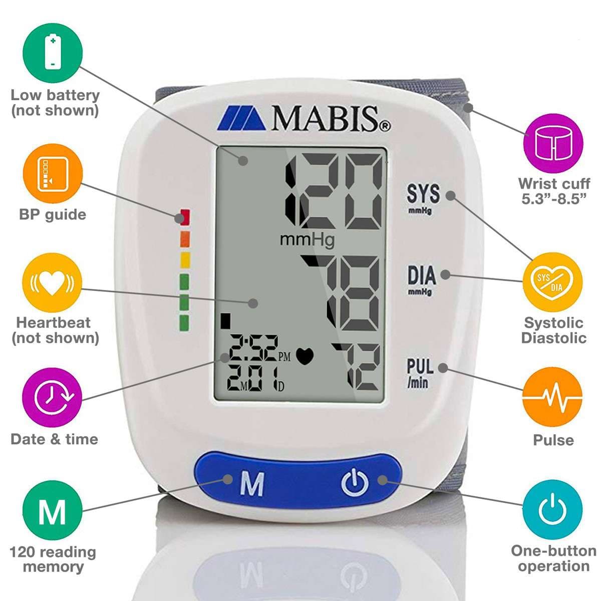 Mabis Digital Wrist Blood Pressure Monitor - Image 4