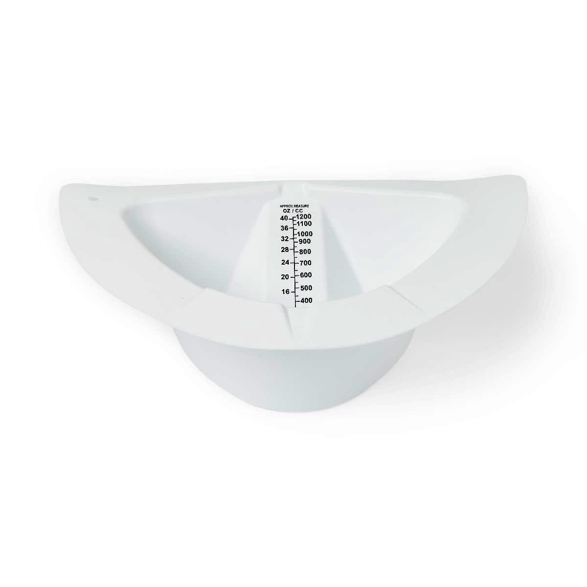 Medline Urine and Stool Specimen Collector Pan, White with Black Graduations, 40 oz - Case of 100 - Image 1