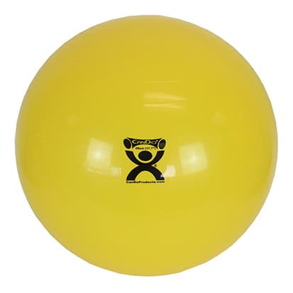 CanDo Inflatable Exercise Ball, 18 Inch, Yellow, Polybag - Image 1
