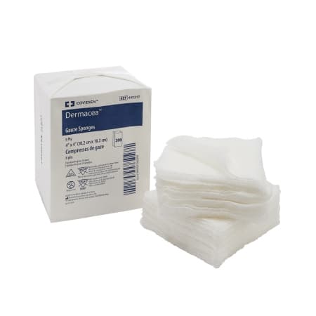 Covidien Dermacea Gauze Sponge, 8-Ply, 4 x 4 Inch, Sterile - Box of 25 - Image 1