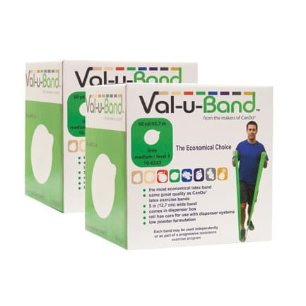 Val-u-Band Twin-Pak Exercise Band, Latex, lime, medium - Image 1