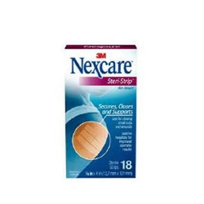 3M Nexcare Steri-Strip Skin Closure, White, 1/4 x 4 Inch - Case of 12 - Image 1