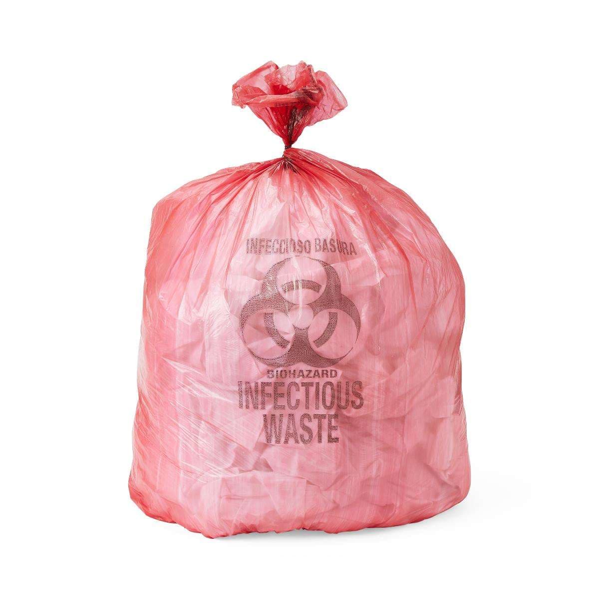 Medline Biohazard Liners, Print, 24 x 33 Inch,15gal, 11 Mic, Roll - Case of 500 - Image 1