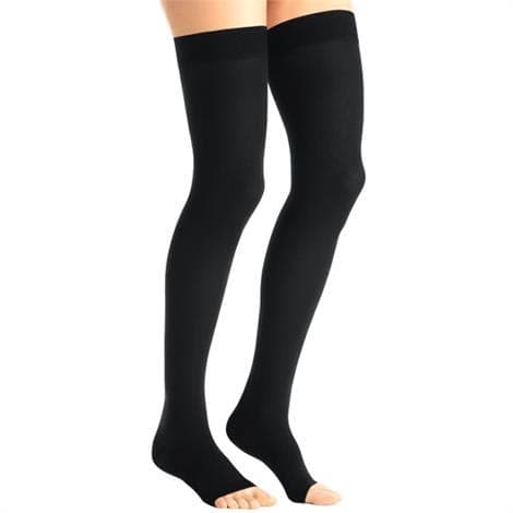 Jobst Maternity Opaque Thigh High OT Compression Stockings, 15-20mmHg, XLarge, Black - Pair - Image 1