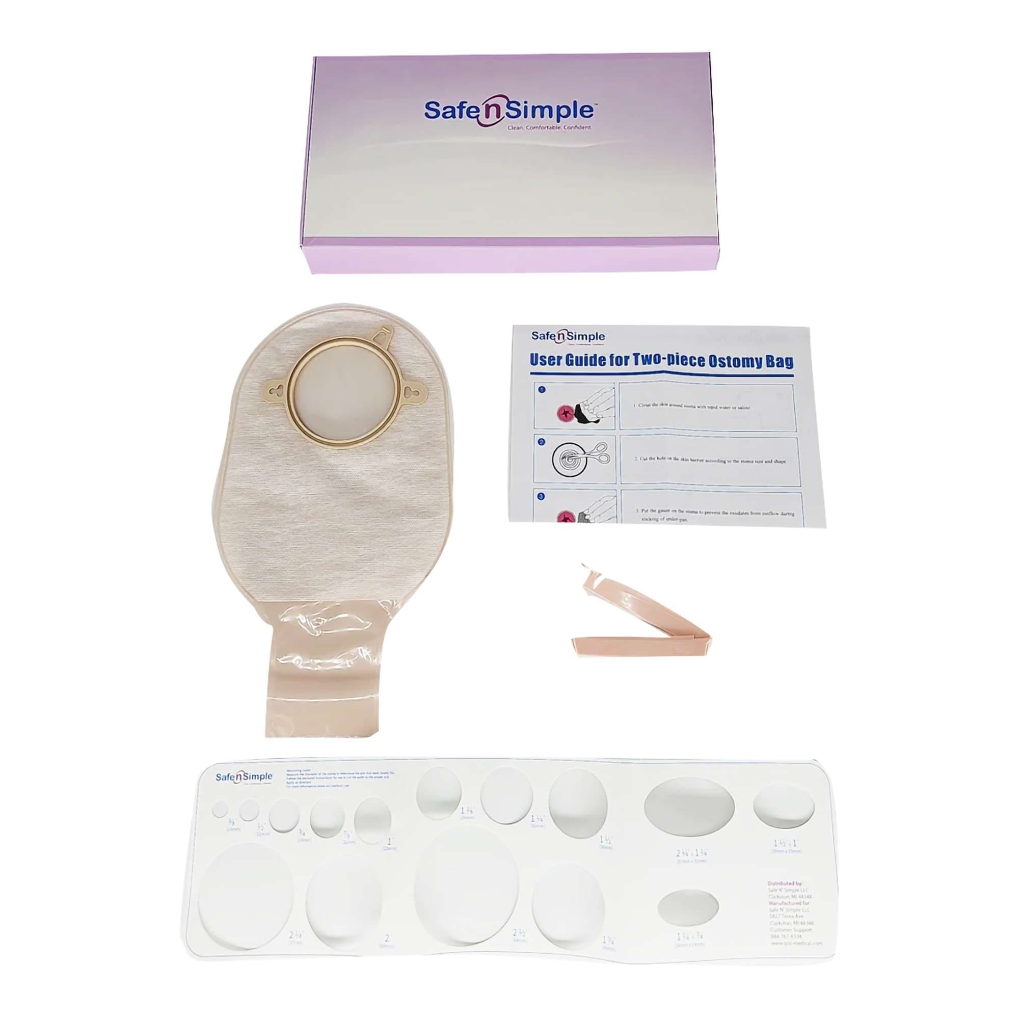 Safe N Simple Two-Piece System Ostomy Pouch, Opaque, 70mm Flange - Case of 80 - Image 1