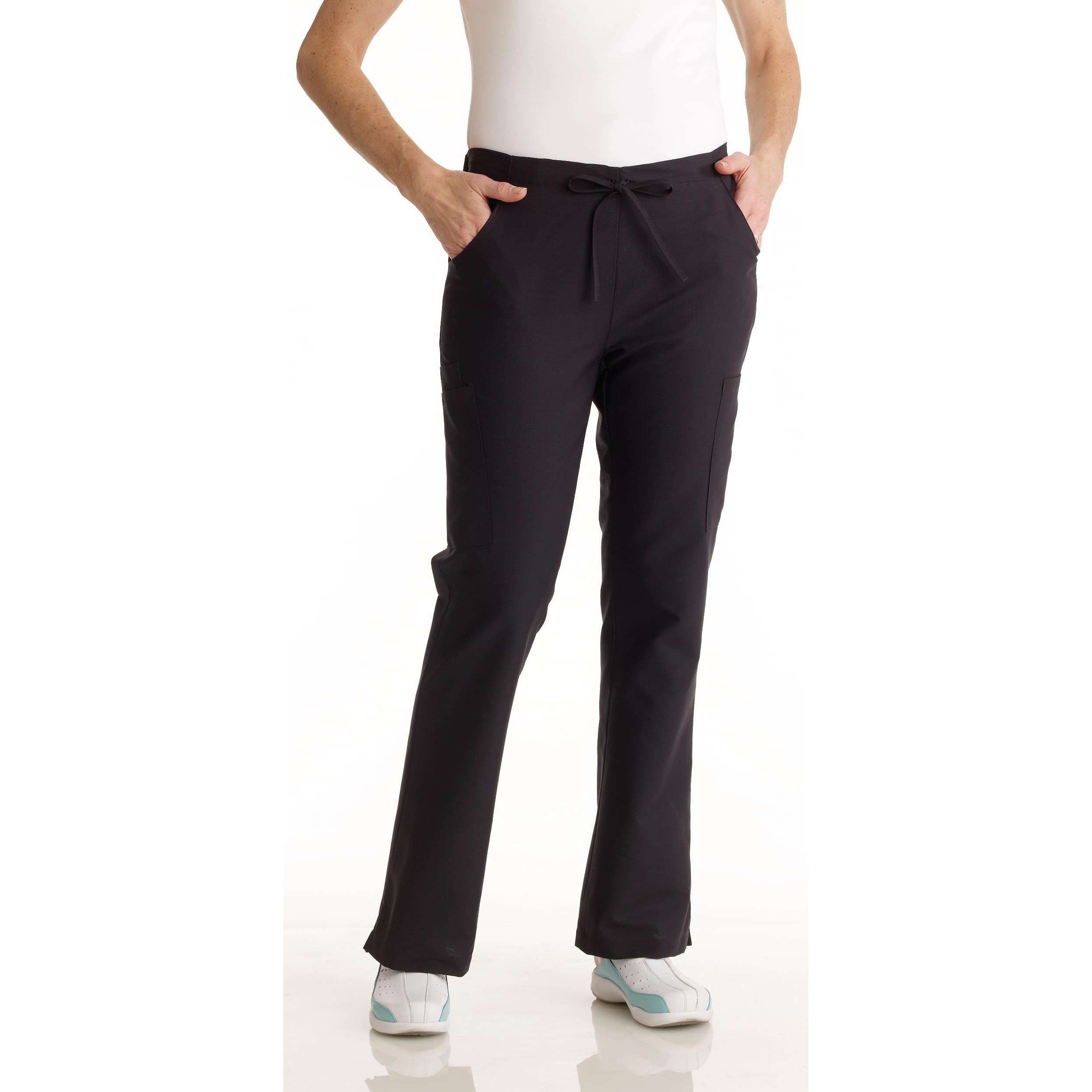 Medline Comfortease Women Modern Fit Petite Inseam Cargo Scrub Pant, Black, Extra Large - Image 1
