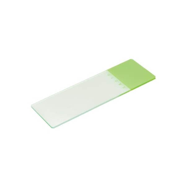 Globe 1324 Series Microscope Slide, Green Frosted End, 25 x 75 x 1.1 mm - Case of 1440 - Image 1