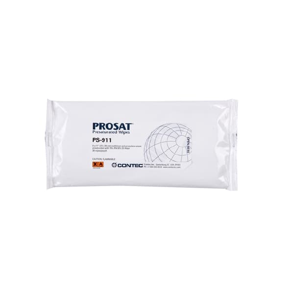 PROSAT Surface Disinfectant Cleaner Pouch Wipe NonSterile, 9 x 11 Inch - Bag of 30 - Image 1