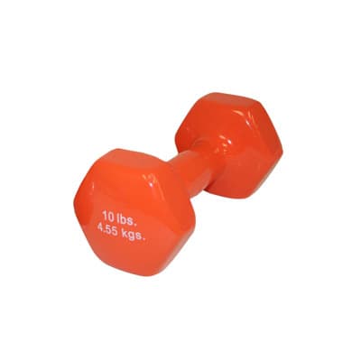 CanDo vinyl coated dumbbell, Orange, 10 Lb - Each - Image 1