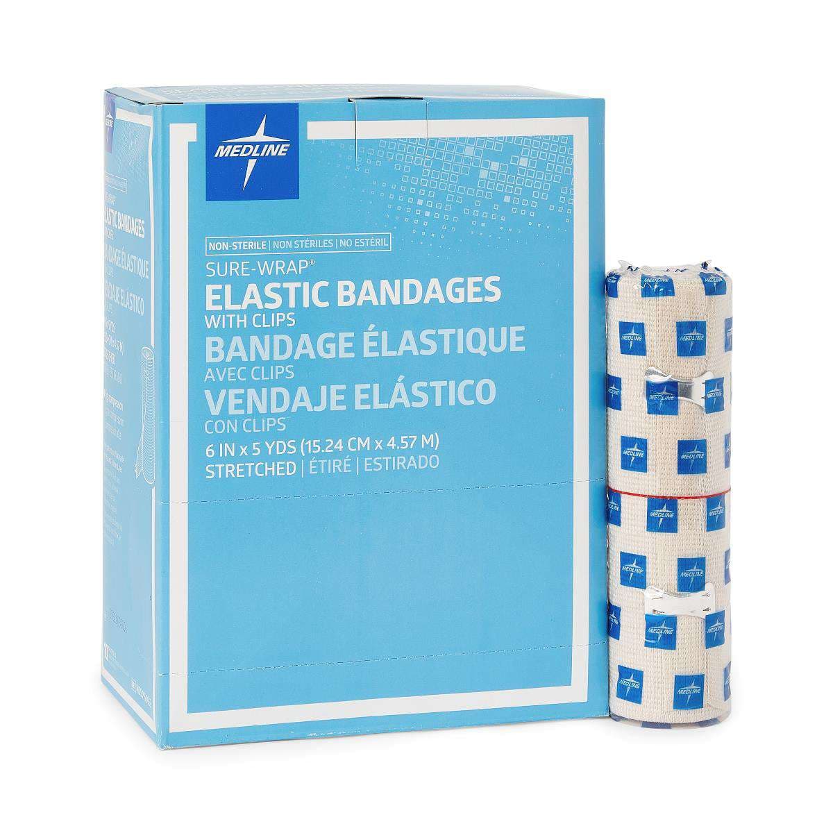 Medline Sure-wrap Nonsterile Elastic Bandages, 6 Inch x 5 Yard, Beige - Case of 50 - Image 1
