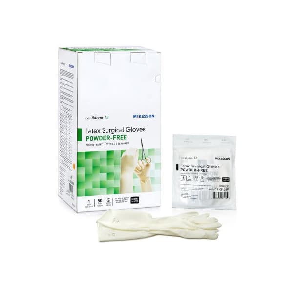 Confiderm LT Surgical Glove Ivory Neutral Neutral Beaded Cuff Standard, Size 6 - Box of 50 - Image 1