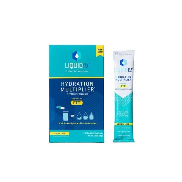 Liquid IV Hydration Multiplier Oral Electrolyte Solution, 0.56 oz, Lemon-Lime - Box of 6 - Image 1