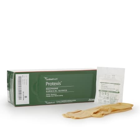 Protexis Neoprene Powder-Free Surgical Glove, Ivory, Size 8 - Case of 400 - Image 1