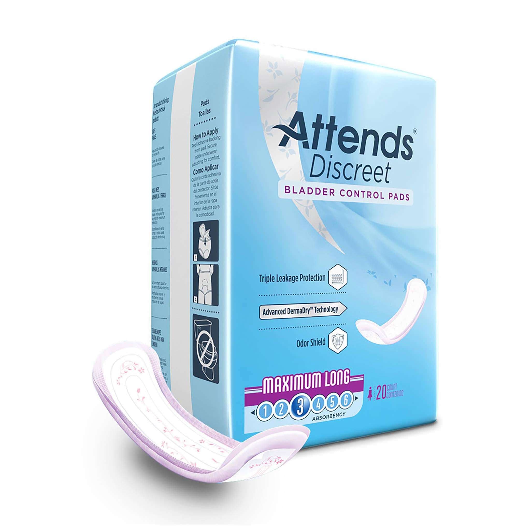 Attends Discreet Female Bladder Control Pads, 14-1/2 Inch - Package of 20 - Image 1