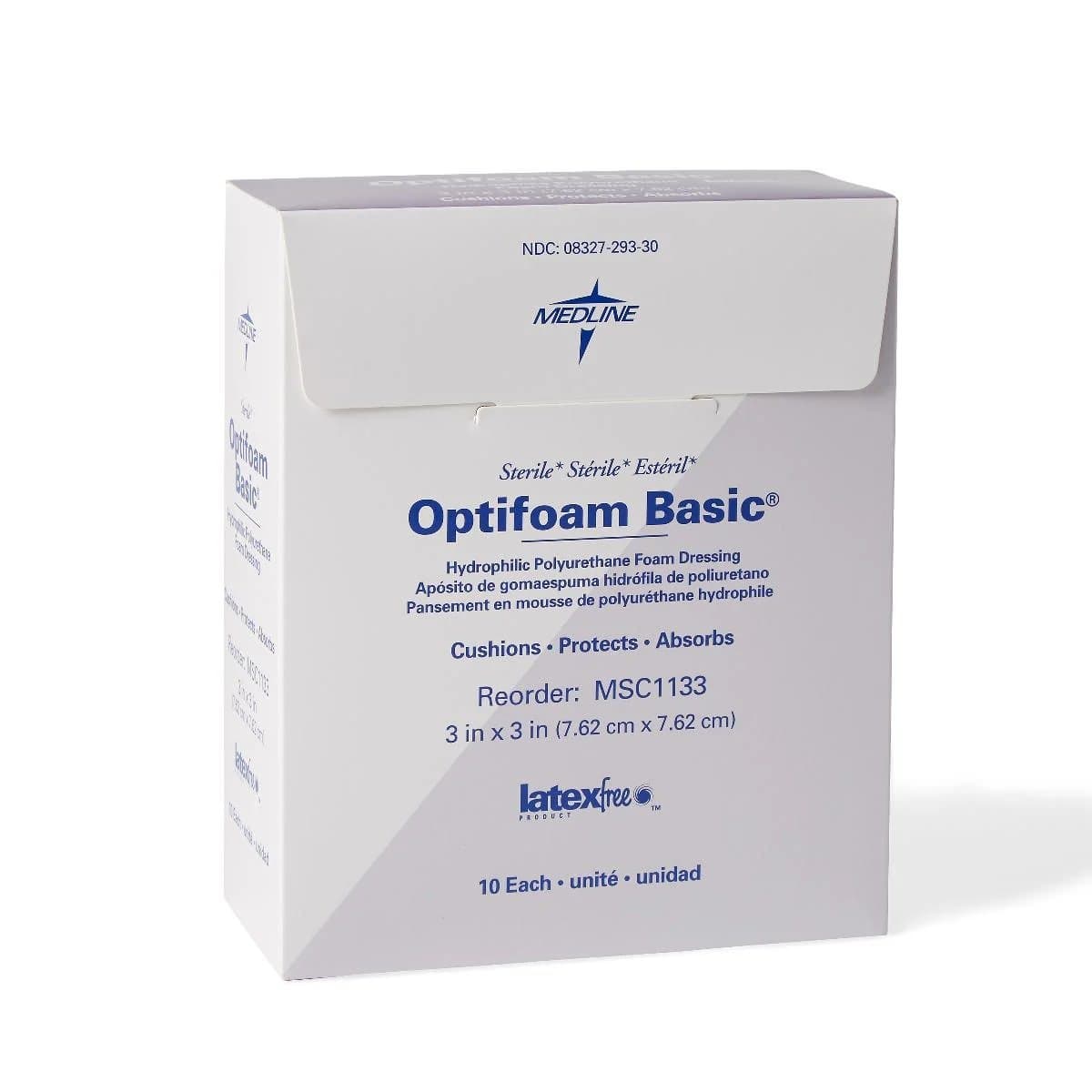 Optifoam Basic Polyurethane Foam Dressing with Fenestration, 3 x 3 Inch - Case of 100 - Image 1