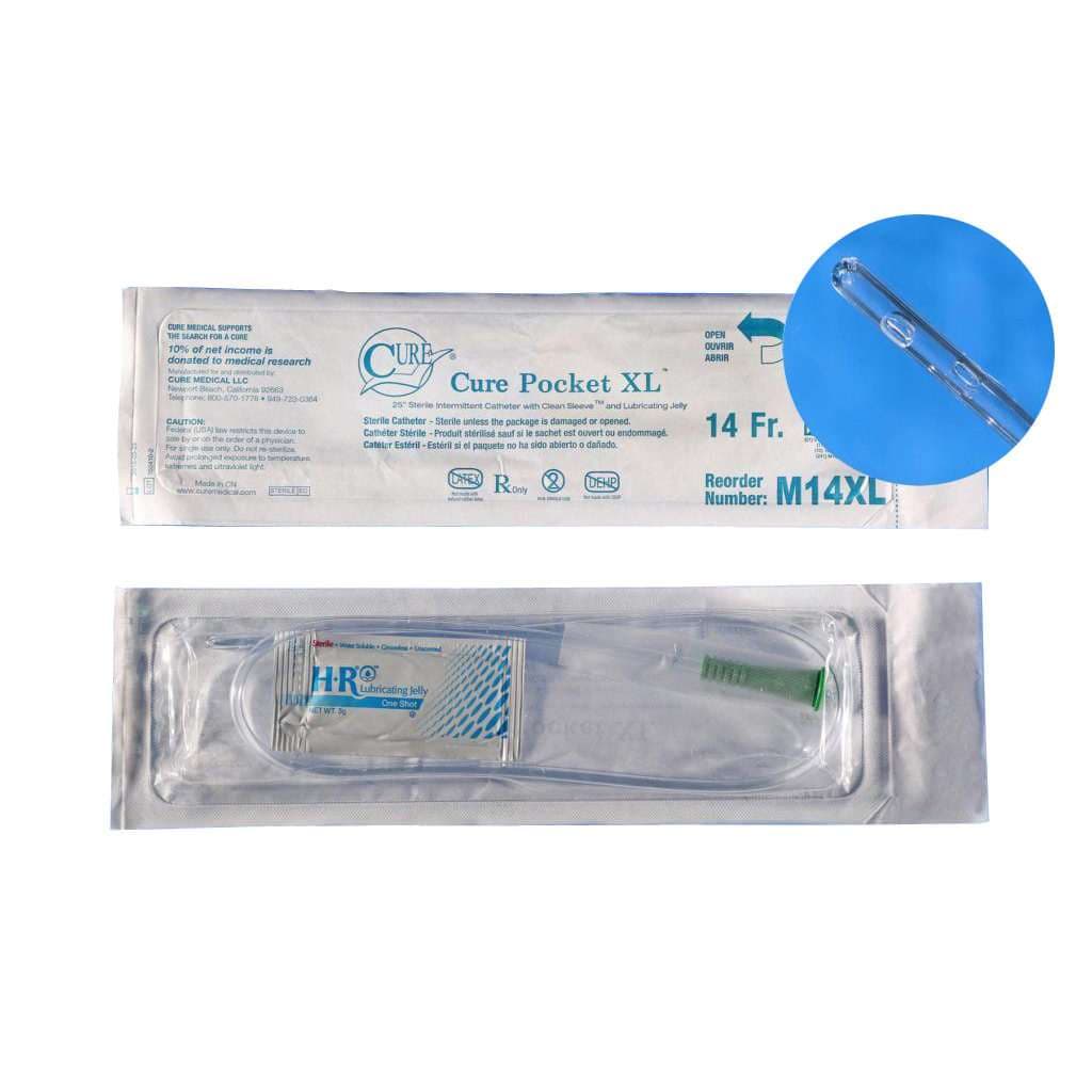 Cure Extra Long Pocket Intermittent Catheter - Box of 30 - Image 1