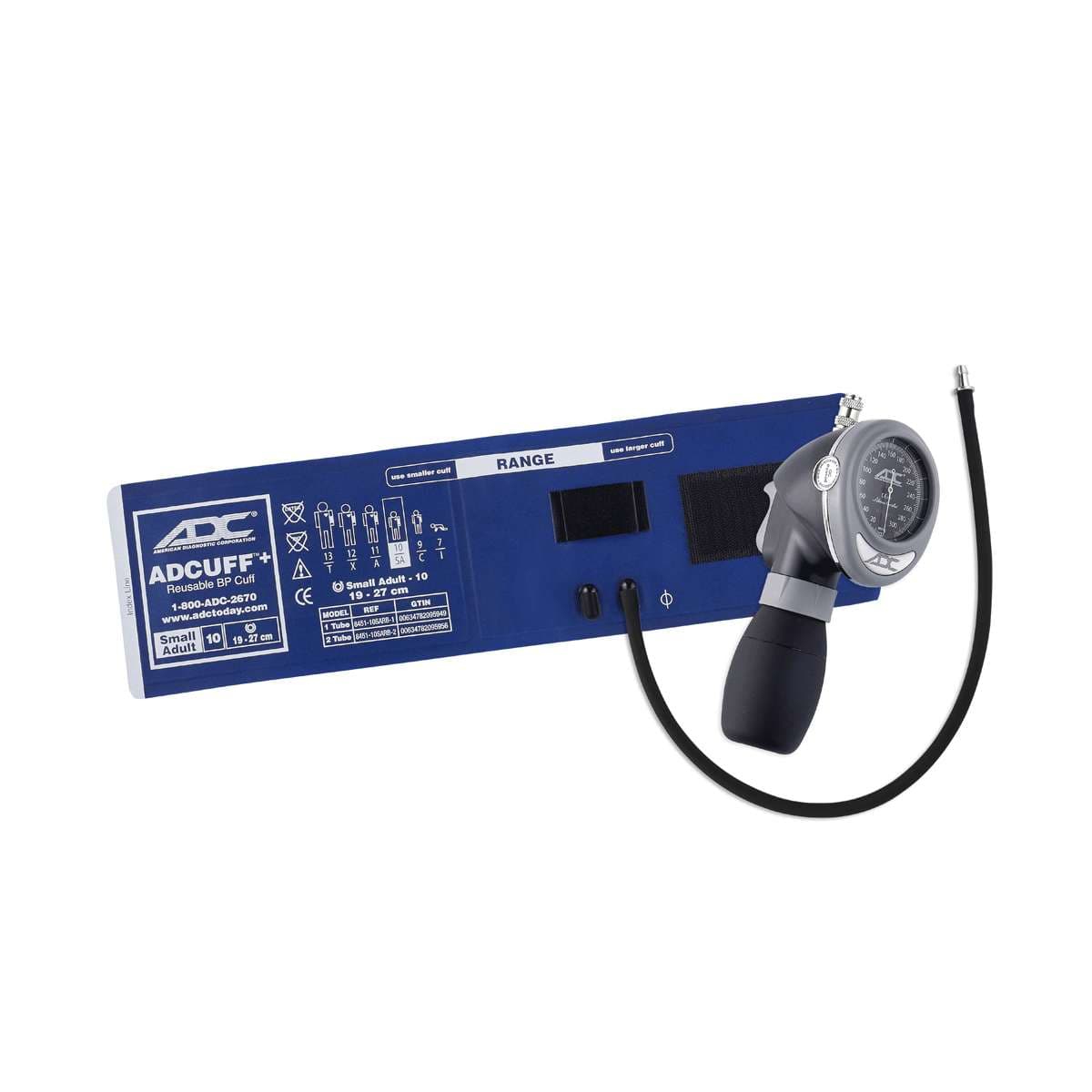 ADC Diagnostix Palm Aneroid Sphyg with Adcuff+, Royal Blue, Small Adult - Image 1