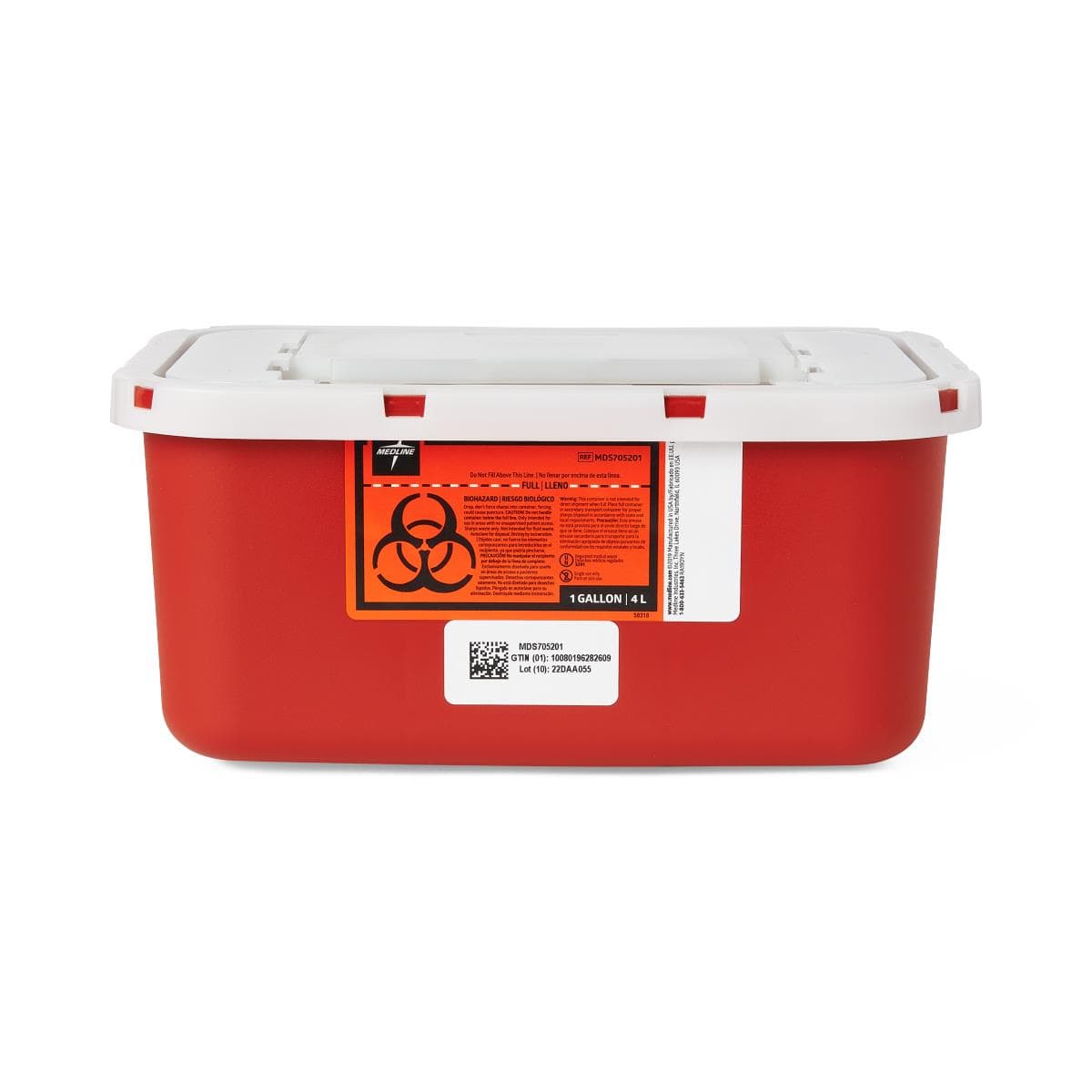 Medline Multipurpose Sharps Container, Red, 1 Gallon - Each - Image 1