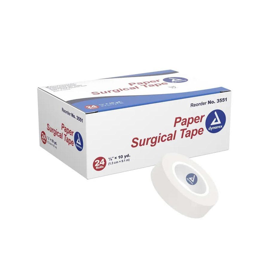 Dynarex Paper Surgical Tape, 1/2 Inch x 10 Yard - Case of 288 - Image 1