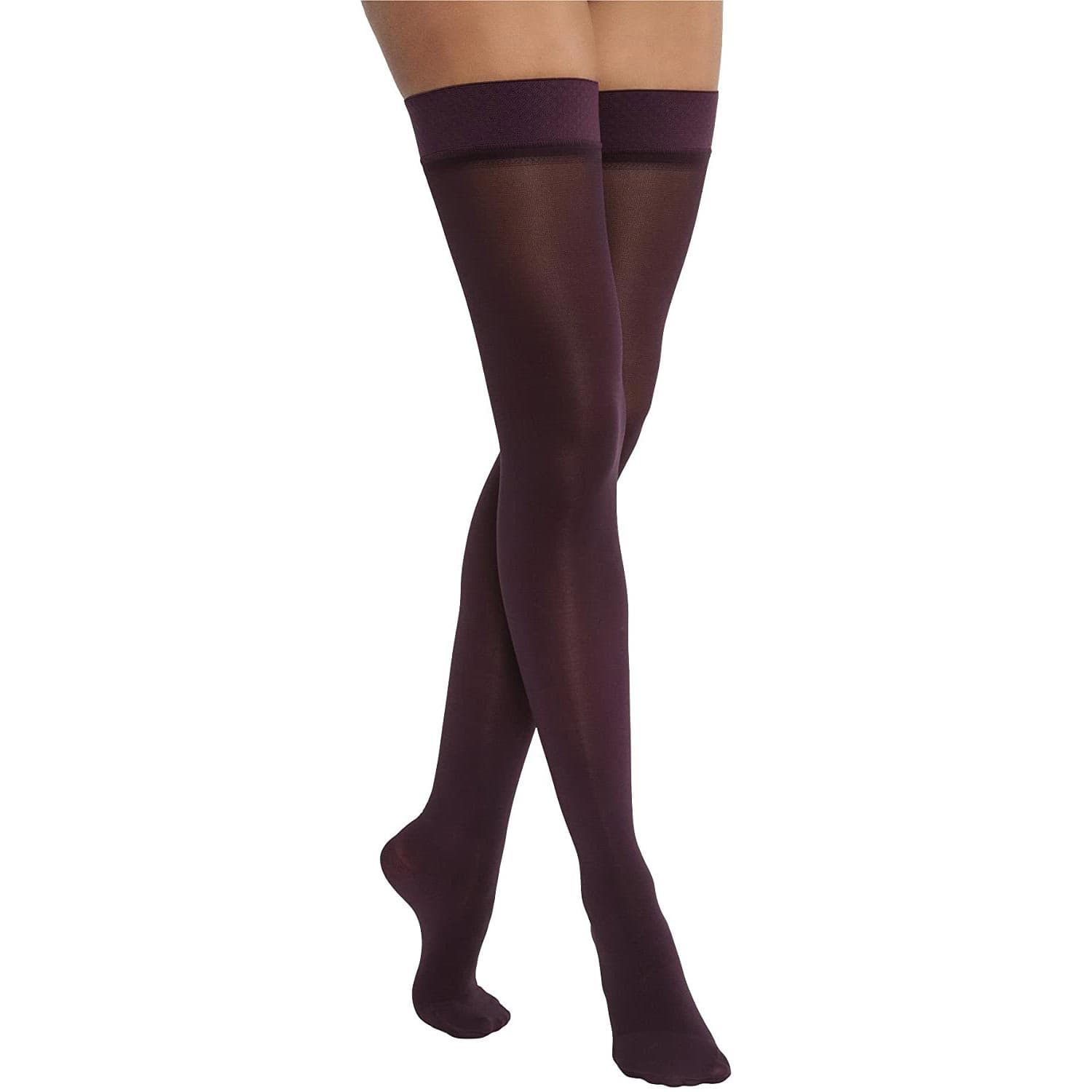 Jobst Opaque Dot Band Compression Stockings, Closed Toe, 20-30mmHg, X-Large, Cranberry - Pair - Image 1