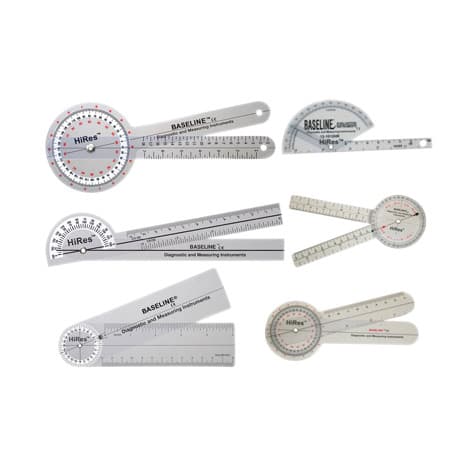 Baseline 6-Piece Plastic Goniometer Set, Hires Set - Image 1
