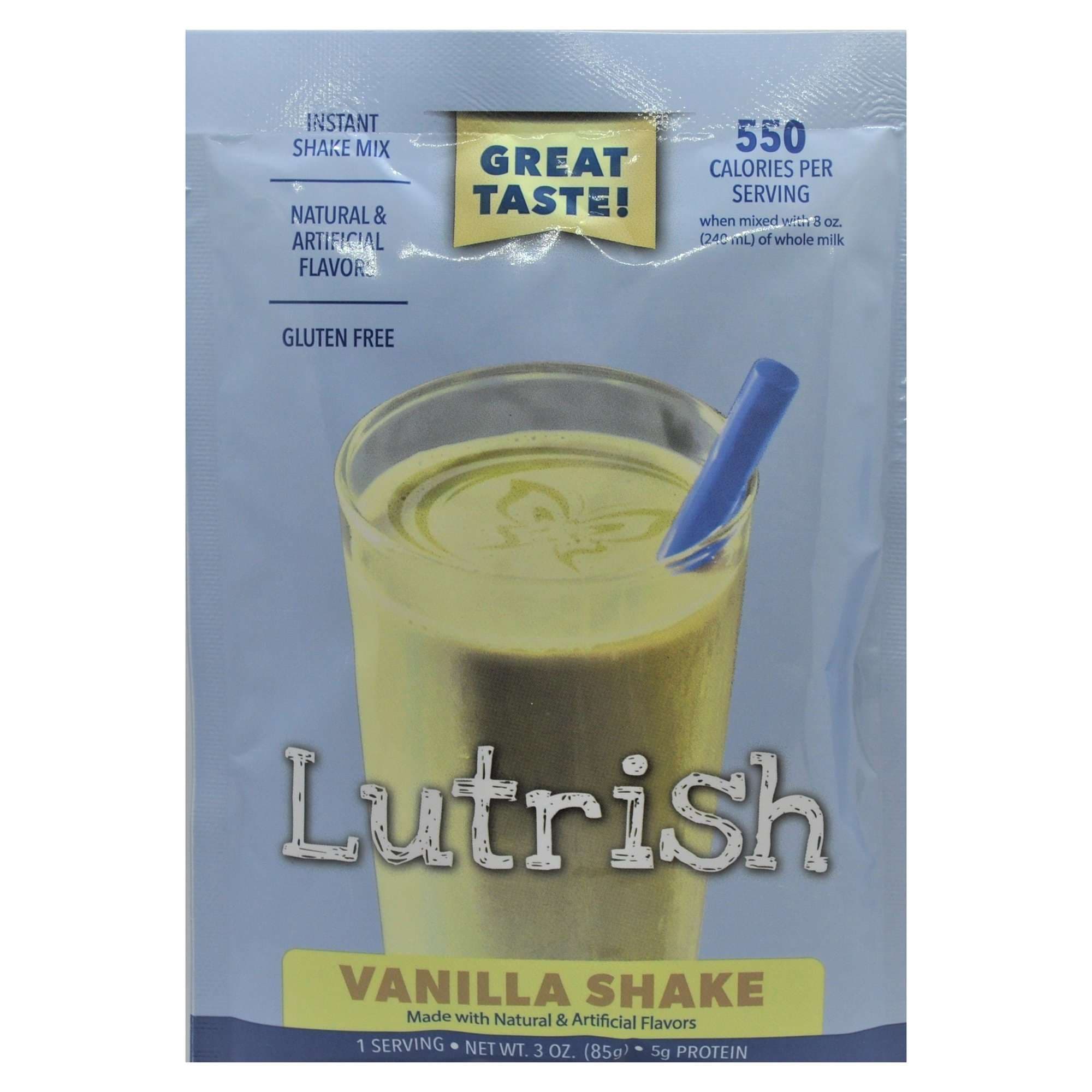 Lutrish High Calorie Shake Mix, Vanilla, 3 oz - Case of 24 - Image 1