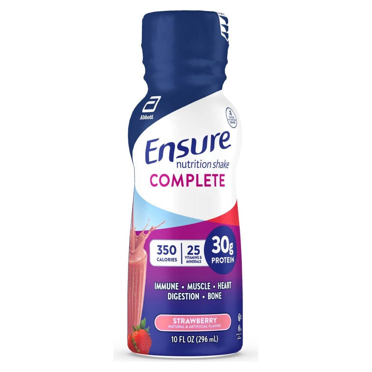 Ensure Complete Ready to Use Nutrition Shake, Strawberry, 10 oz - Case of 16 - Image 1