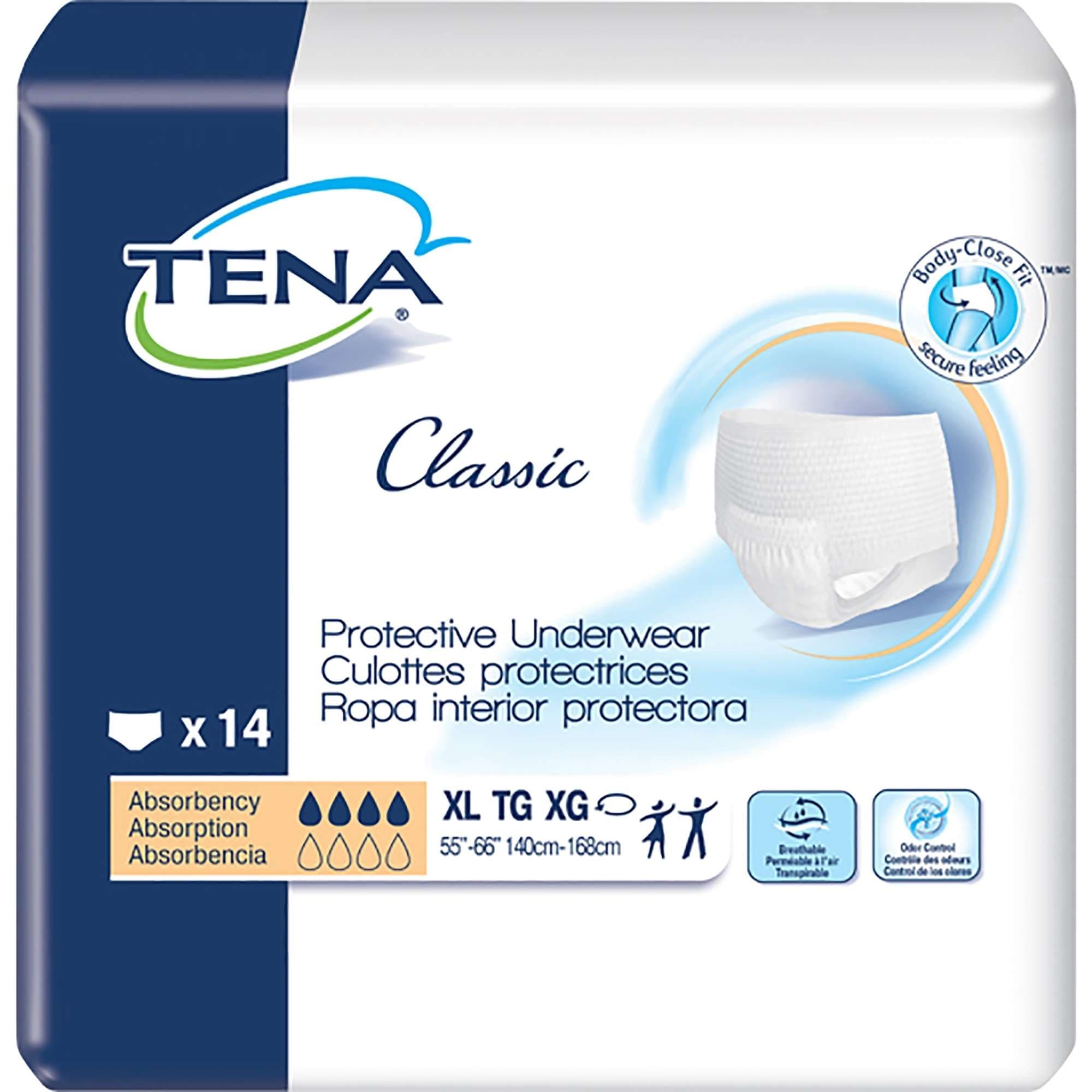 TENA Classic Protective Absorbent Underwear, Extra Large - Package of 14 - Image 1