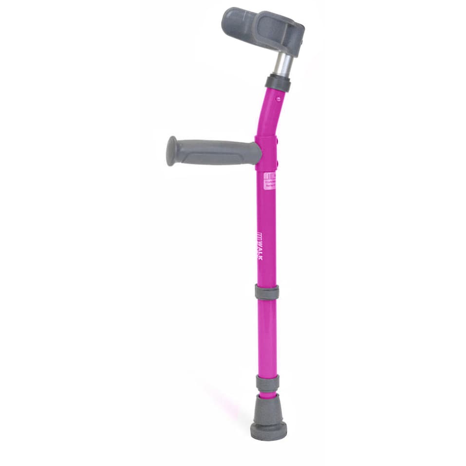 Walk Easy toddler forearm crutches with half cuff (Pair) - Fushcia - Image 1