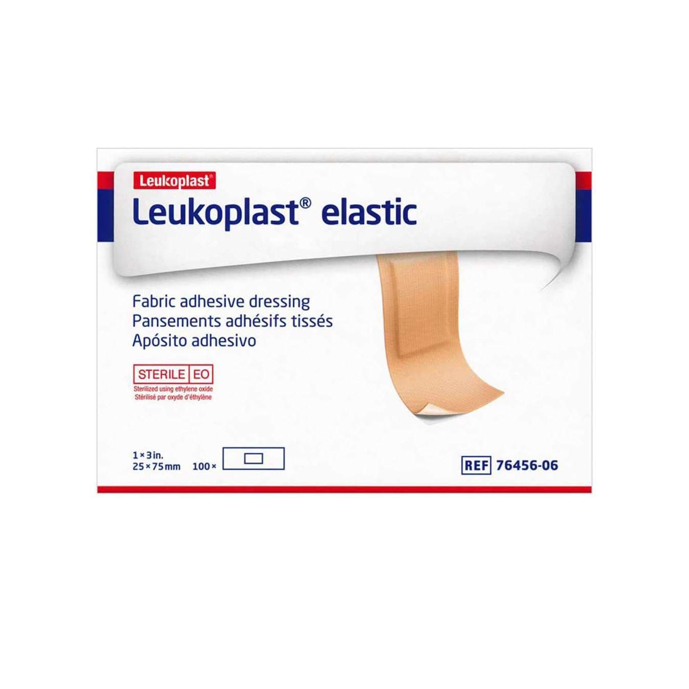 Leukoplast Elastic Adhesive Strip Tan Rectangle Sterile, 2-3/4 x 4 Inch - Box of 50 - Image 1