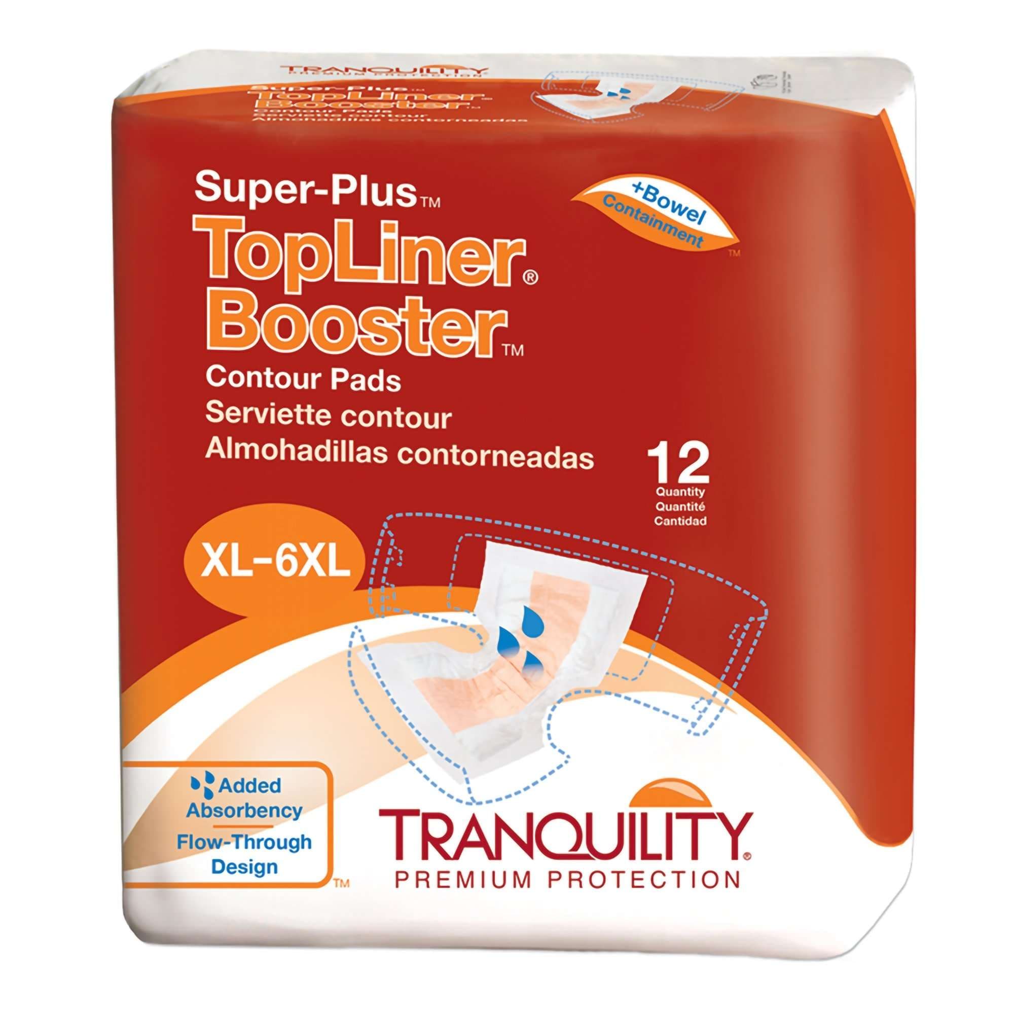 Tranquility TopLiner Booster Contour Pads, Extra Large to 6XLarge - Case of 96 - Image 1