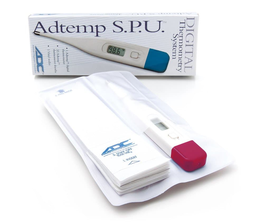 ADC Adtemp 413 30-40 Second Digital Thermometer SPU Kit, Red - Package of 12 - Image 1